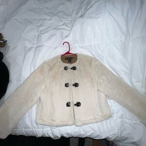 Rachel Zoe Cream Faux Fur Jacket